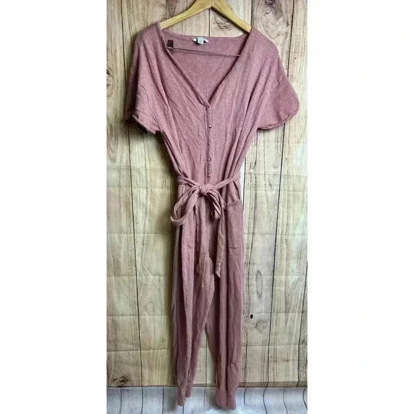 American Eagle Onesie Romper with Pockets Short Sleeve Dusty Pink Mauve Size M - Picture 1 of 7